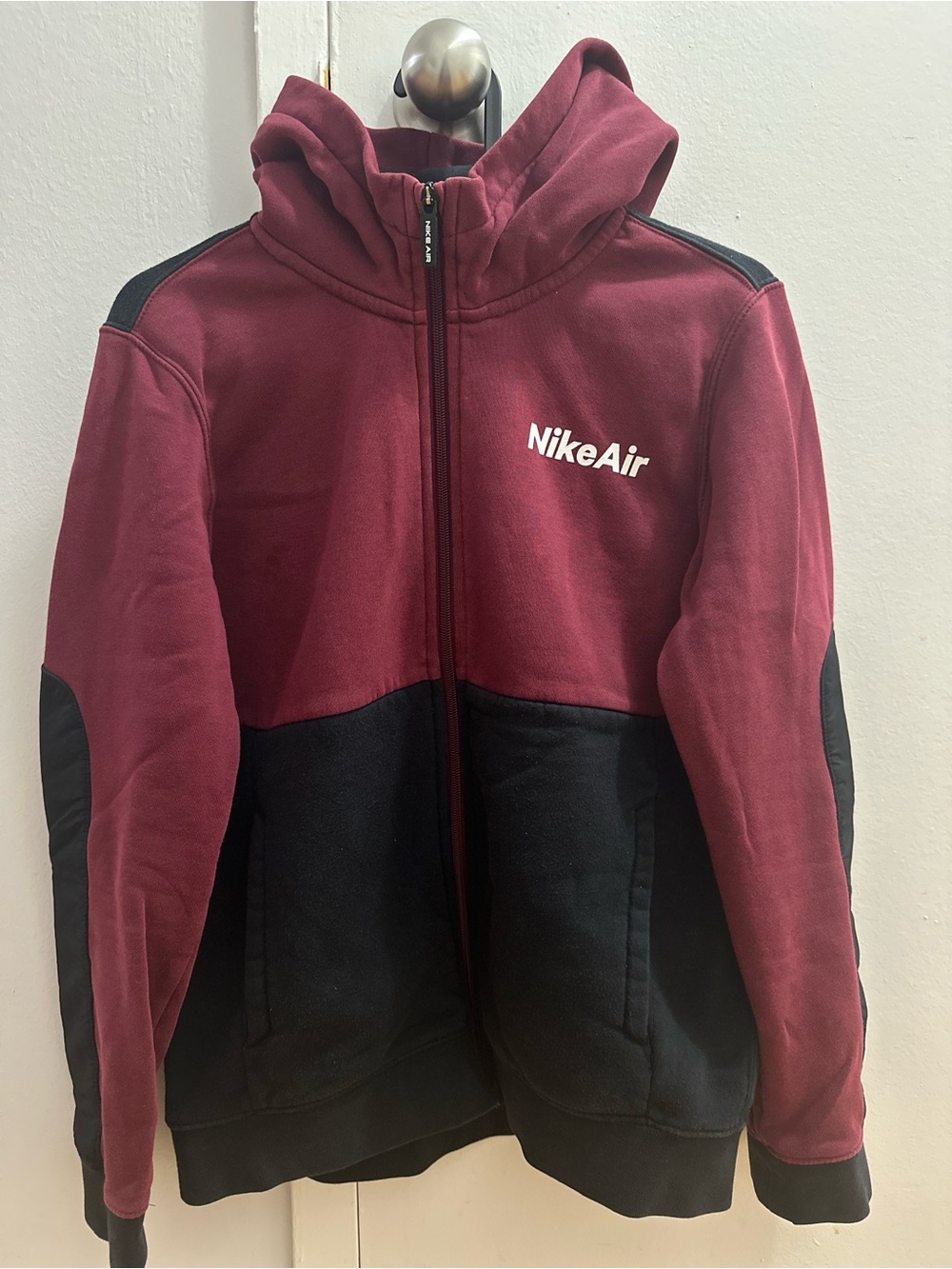 Nike Kids Maroon & Black Hooded Puffer Jacket